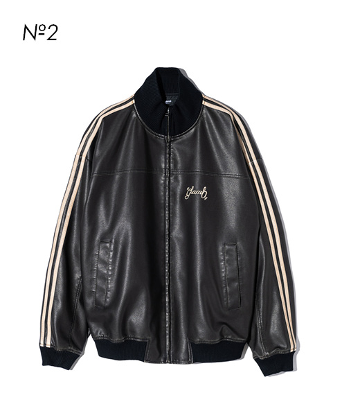 GB0324/JKT10 : Synth Leather Track Jacket