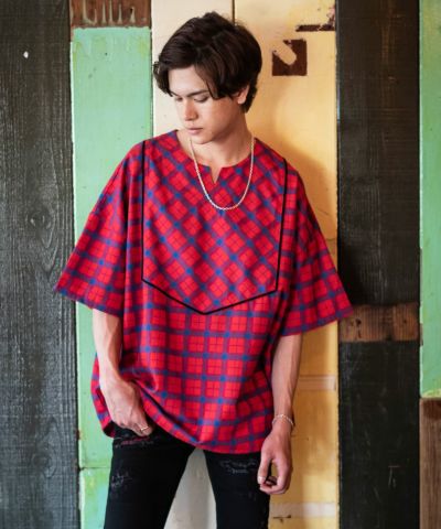 マッシュチェックプルオーバーシャツ(glamb/グラム) GB0219/SH06