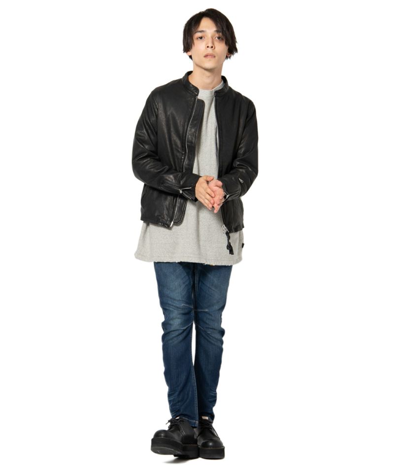 シュリンクシングルレザーライダース(glamb/グラム) GB0120/JKT13