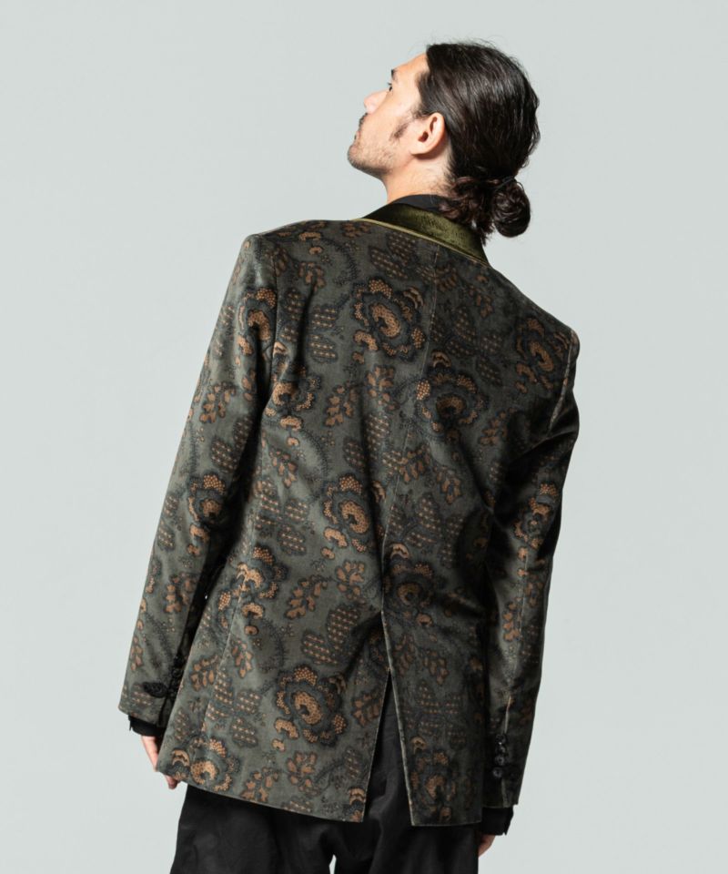 GB0420/JKT05 : Velveteen paisley tailored JKT/ベルベティーンペイズリーテーラードジャケット