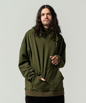 GB0121/CS08 : Tech high neck hoodie/テックハイネックフーディ