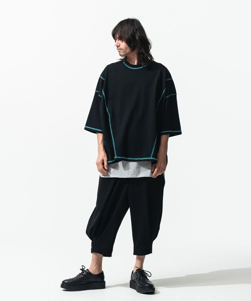 GB0222/P10 : Easy cropped hem tack pants/イージークロップドヘムタックパンツ