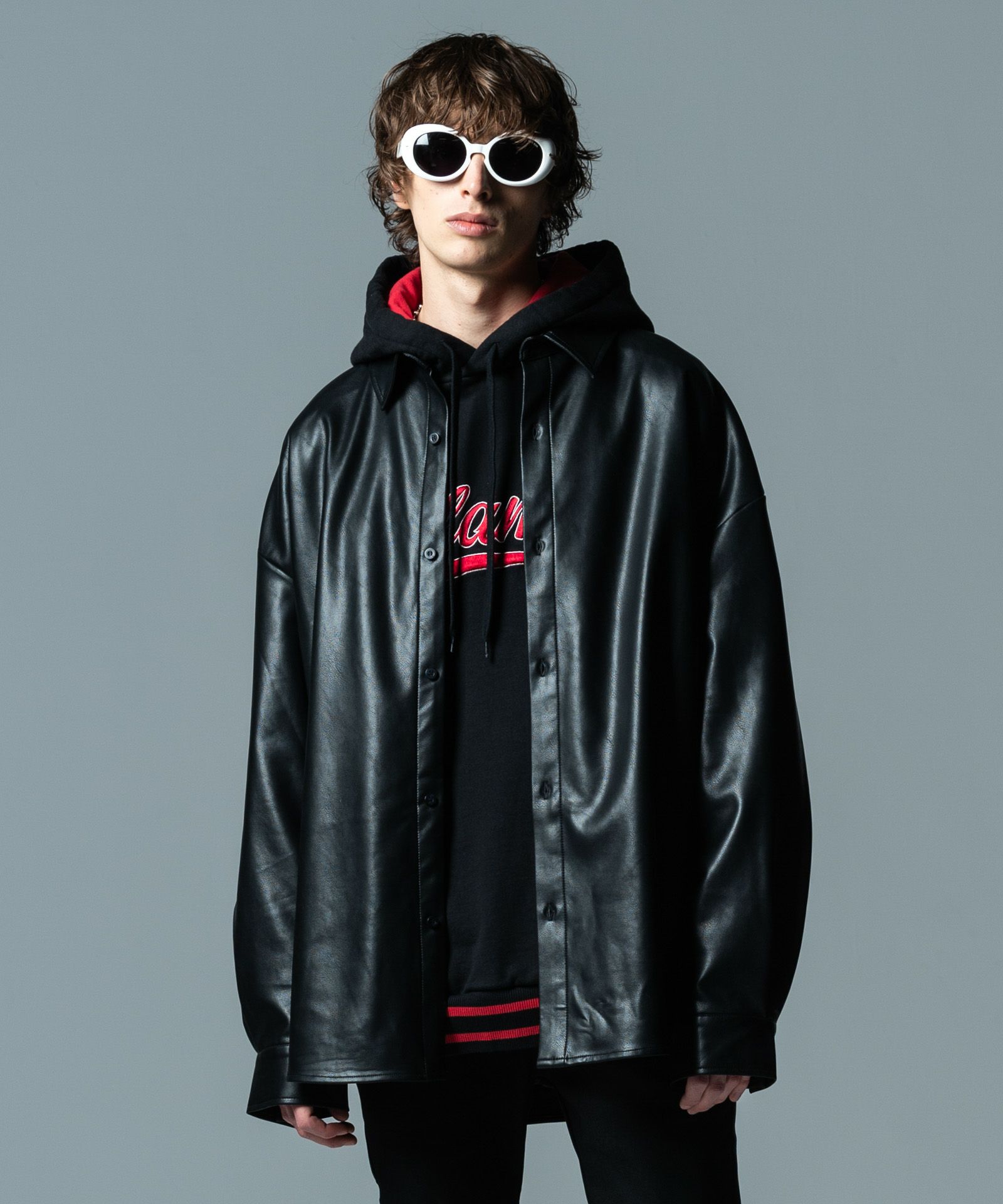 ピーユーレザーシャツ(glamb/グラム) GB0322/SH04 