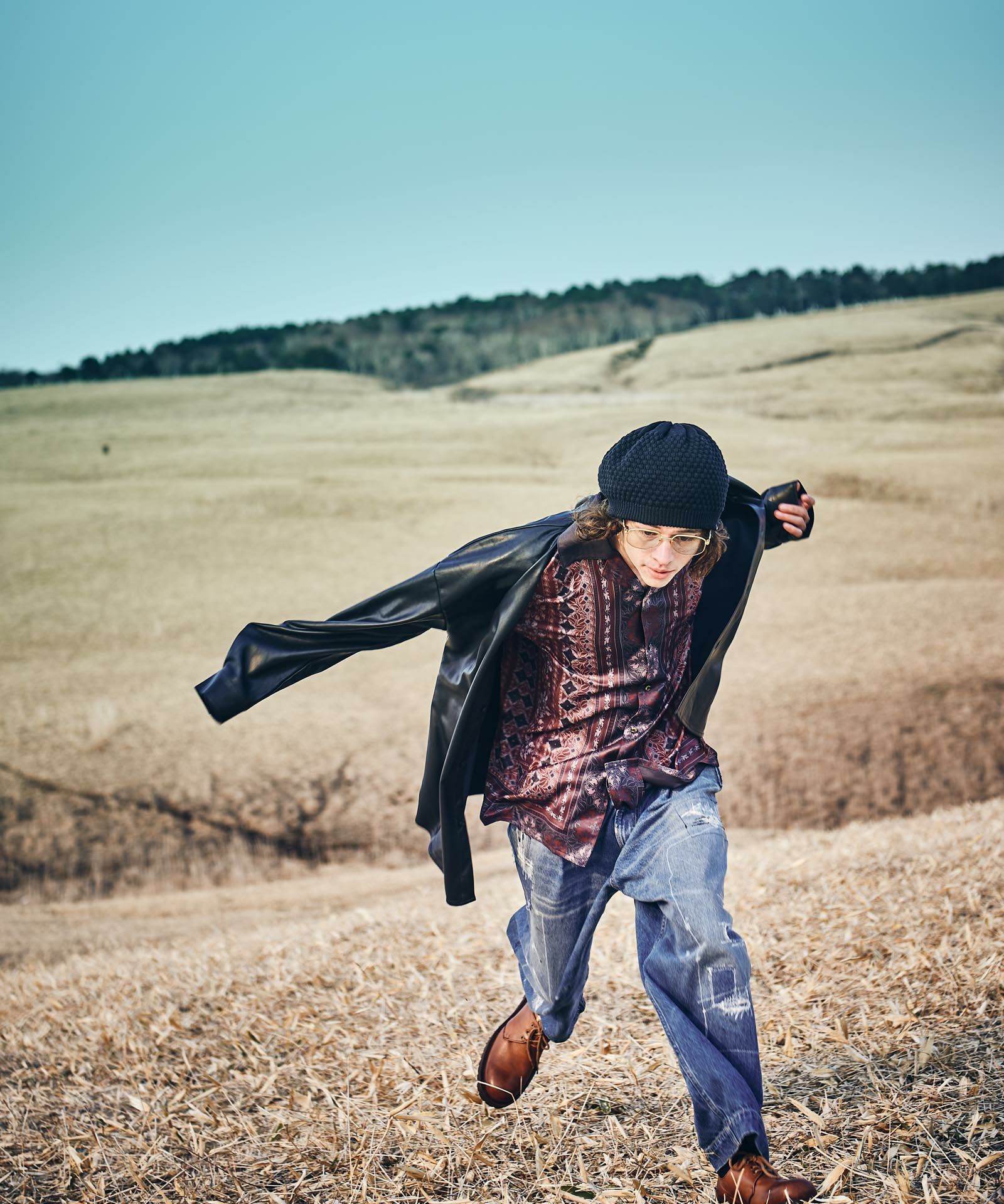 ピーユーレザーシャツ(glamb/グラム) GB0322/SH04 