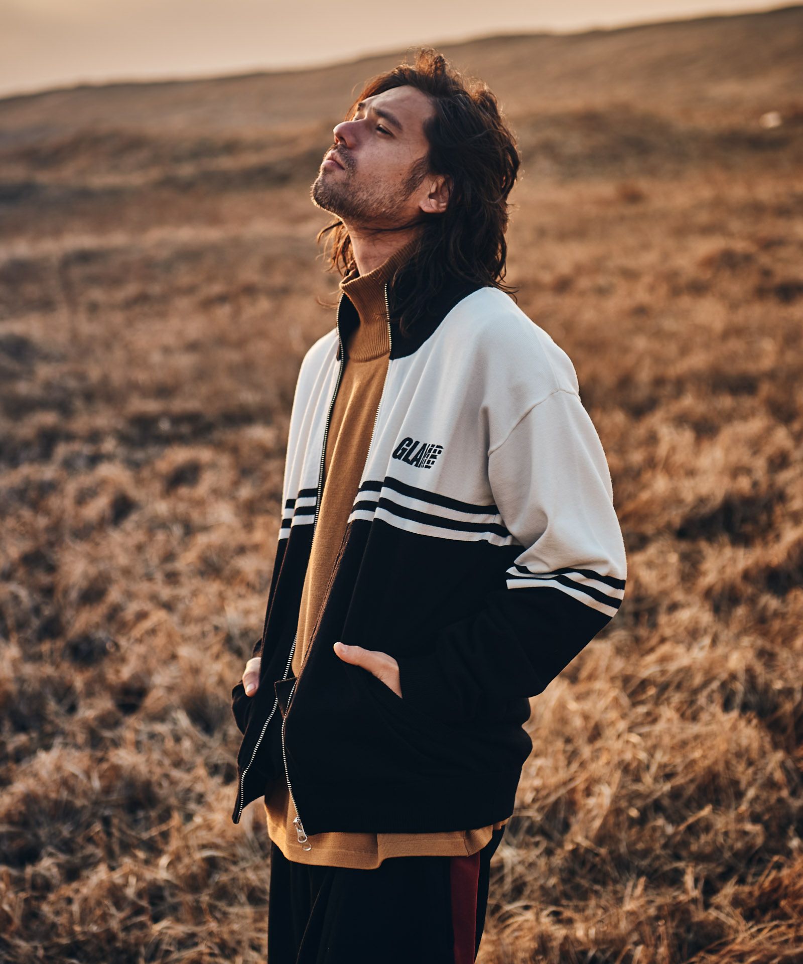 ツートーンニットジャージ(glamb/グラム) GB0322/KNT11 