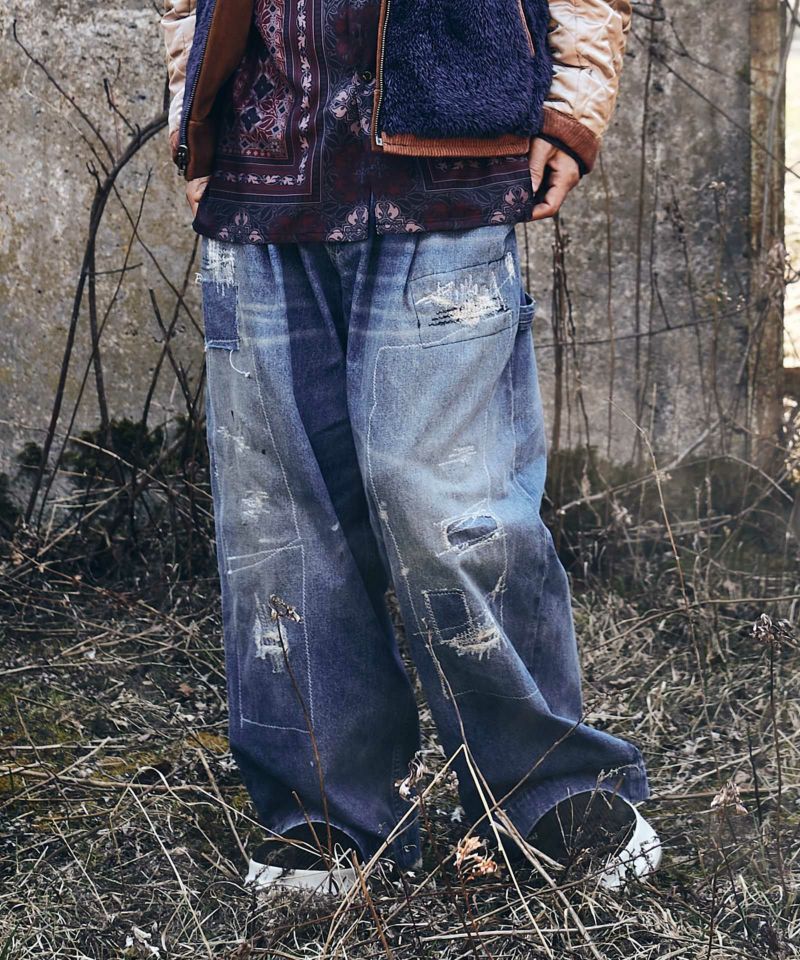 GB0322/P02 : Grunge Stich Painter Pants/グランジステッチペインターパンツ