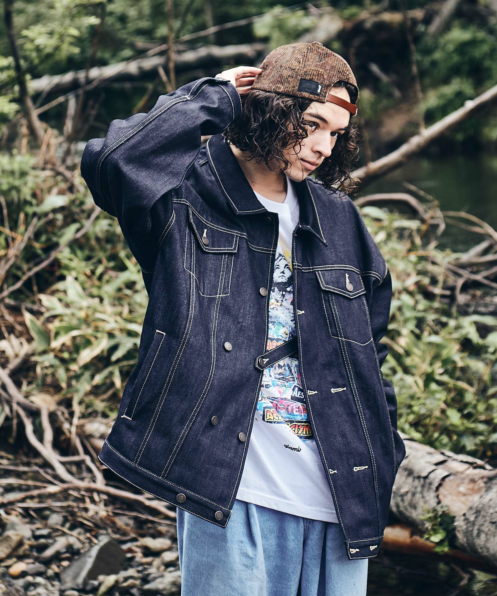 ダブルブレストデニムジャケット(glamb/グラム) GB0422/JKT05 