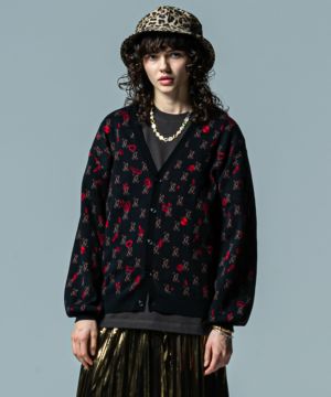 【HERNO】MONOGRAM フーデッド カーディガン モノグラムペット喫煙者もおりません