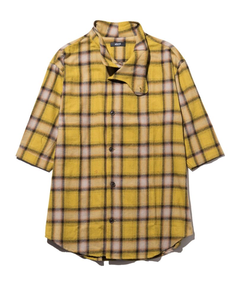スタンドカラーチェックシャツ(glamb/グラム) GB0223/SH06