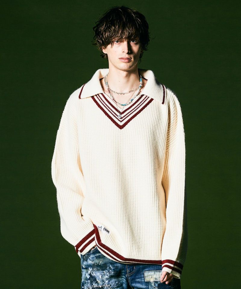 げんじさん着用 JieDa OVER V-NECK KNIT - トップス