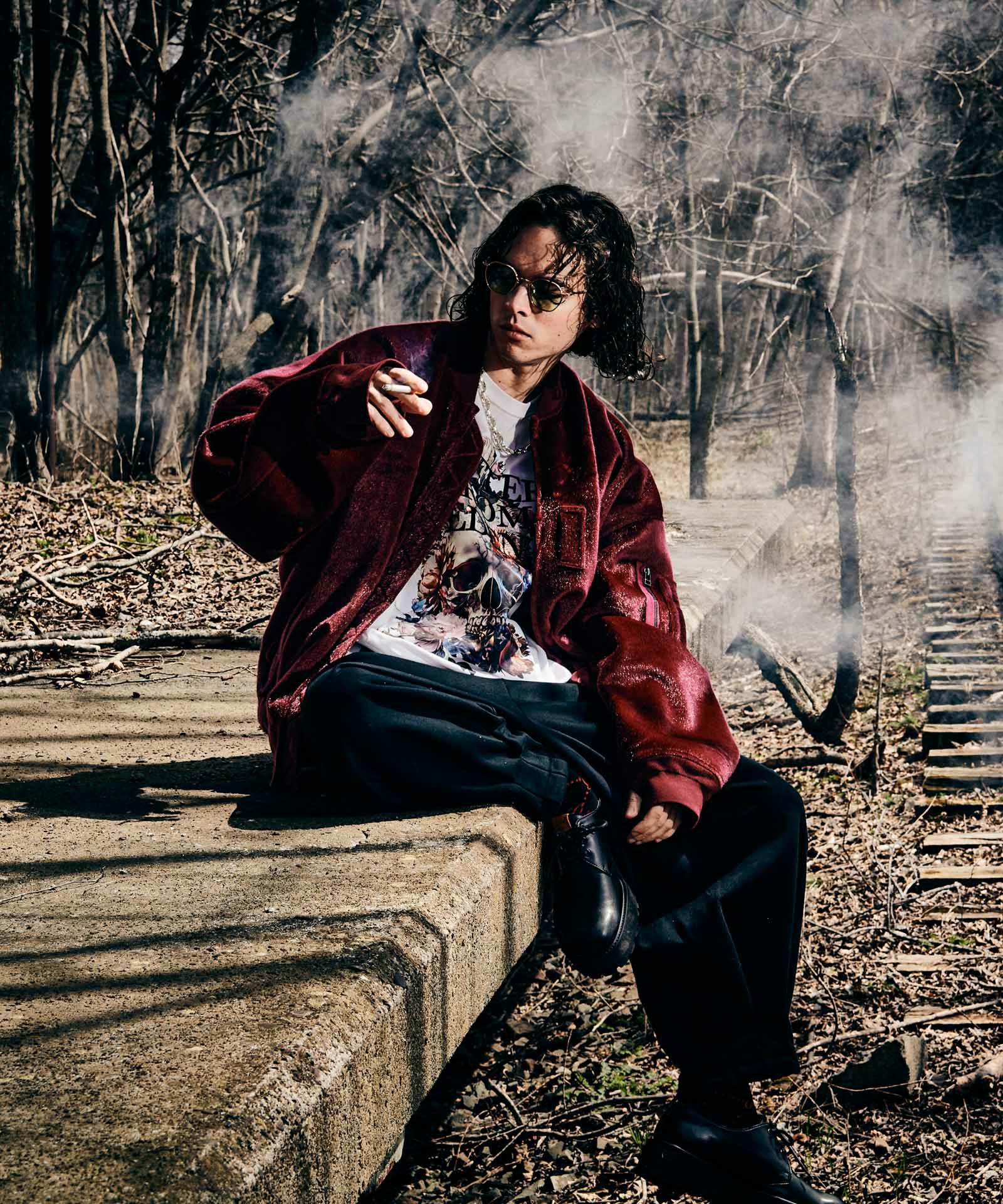 スカルフラワーTシャツ : GB0324/CS05 | glamb Online Store公式通販 