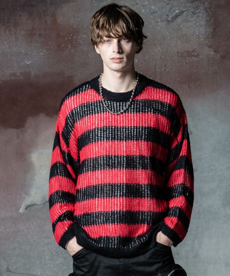 glamb セーター ニット Damaged Border Knit / ダメージボーダー