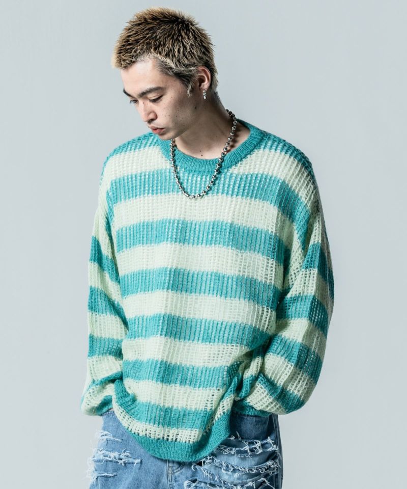 glamb セーター ニット Damaged Border Knit / ダメージボーダー