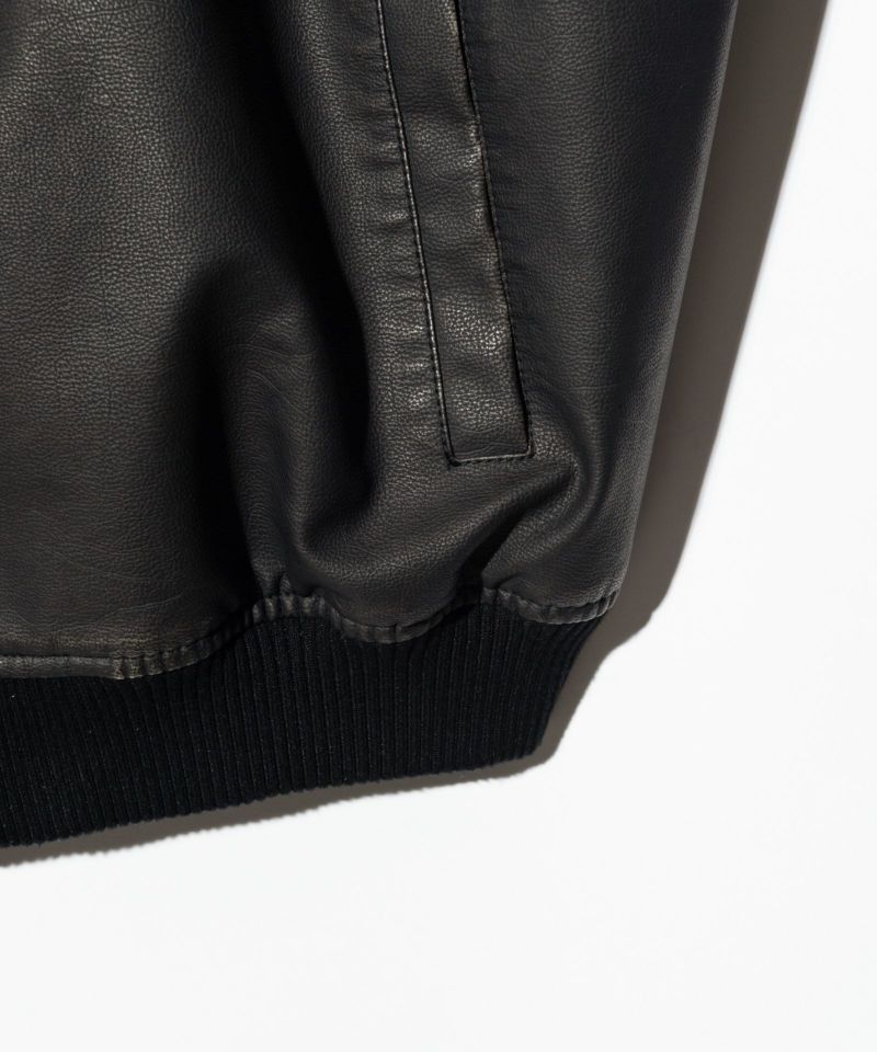 シンセレザーフーデッドトラックジャケット : GB0125/JKT09
