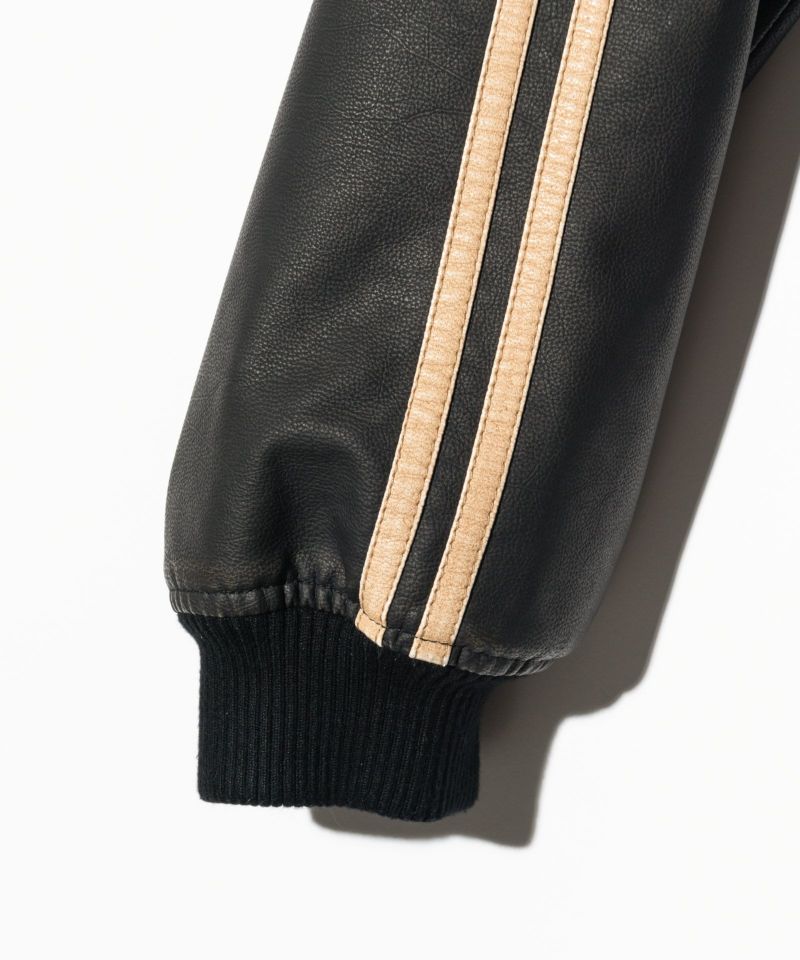 シンセレザーフーデッドトラックジャケット : GB0125/JKT09